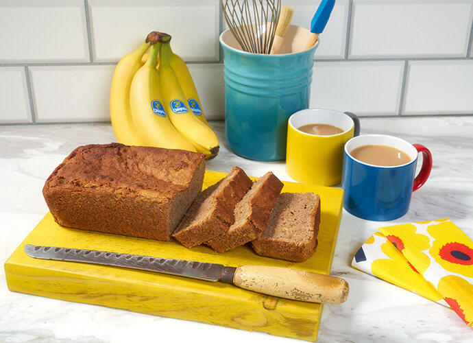 Moist applesauce banana bread loaf