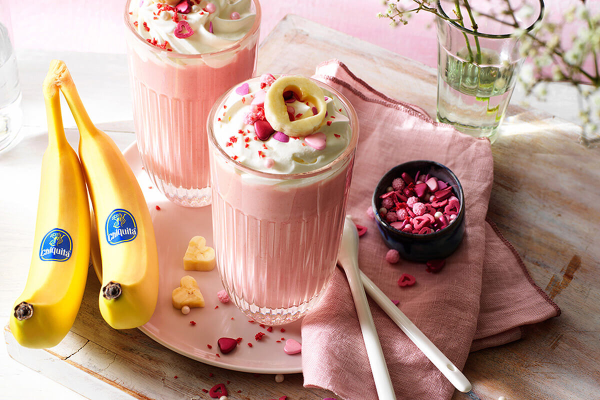 Chiquita banana pink hot chocolate for Valentine's day| Chiquita Recipes