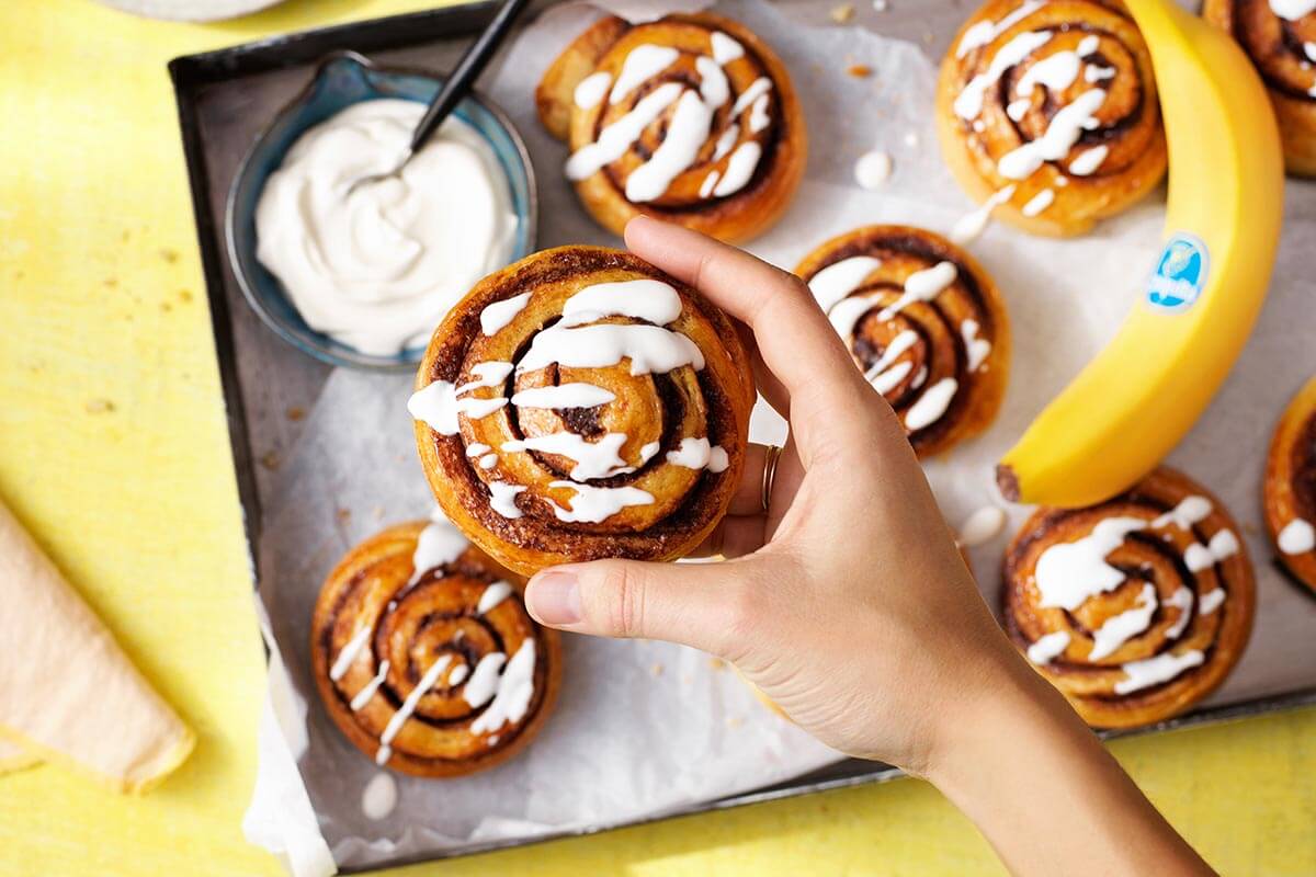 Chiquita Banana cinnamonbread with coconut cream