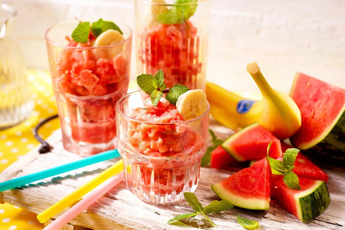 Frozen Watermelon and Chiquita Banana granita