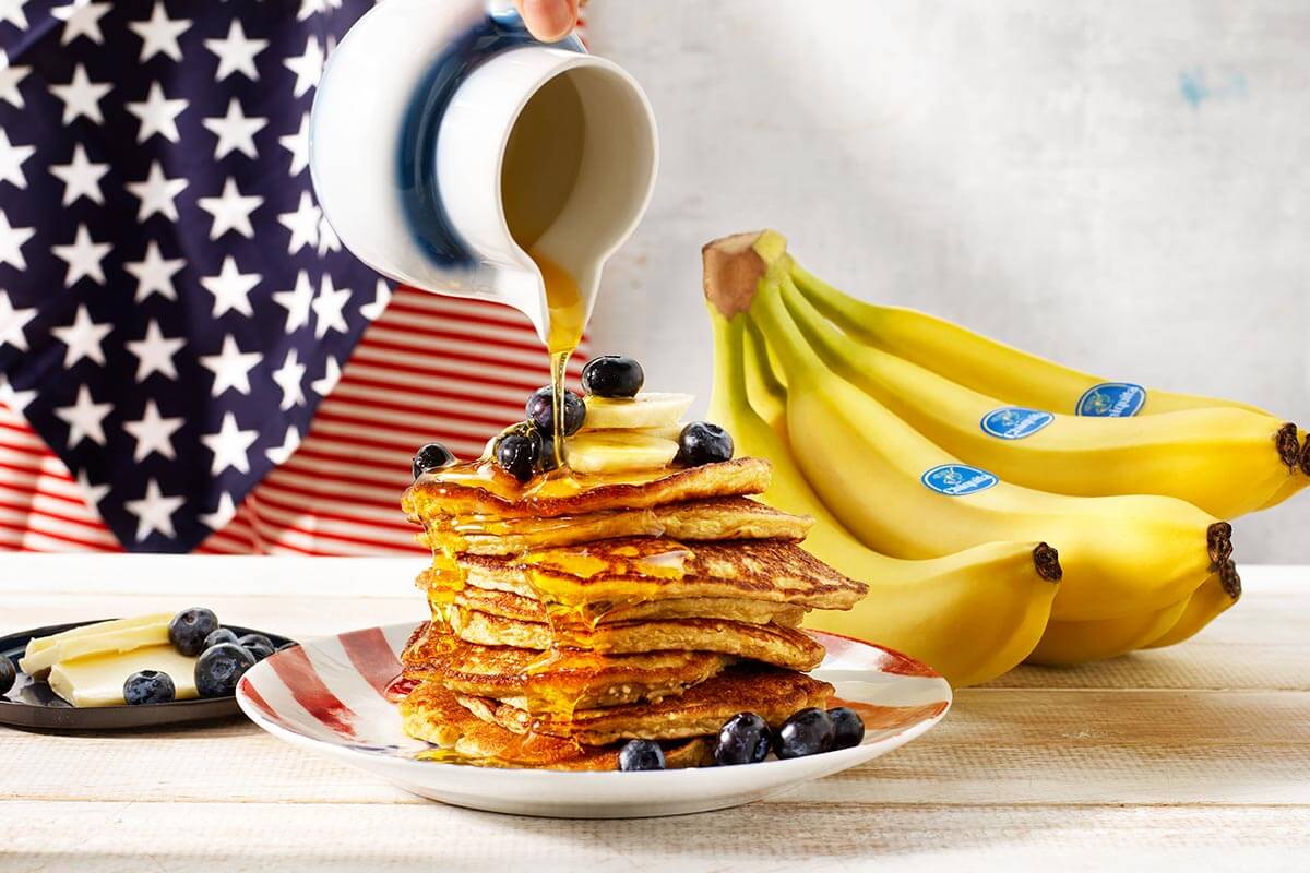 Homemade Chiquita banana and blueberry pancakes | Chiquita recipes