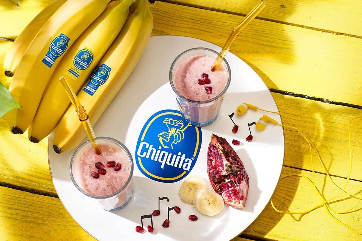 Chiquita banana and pomegranate smoothie