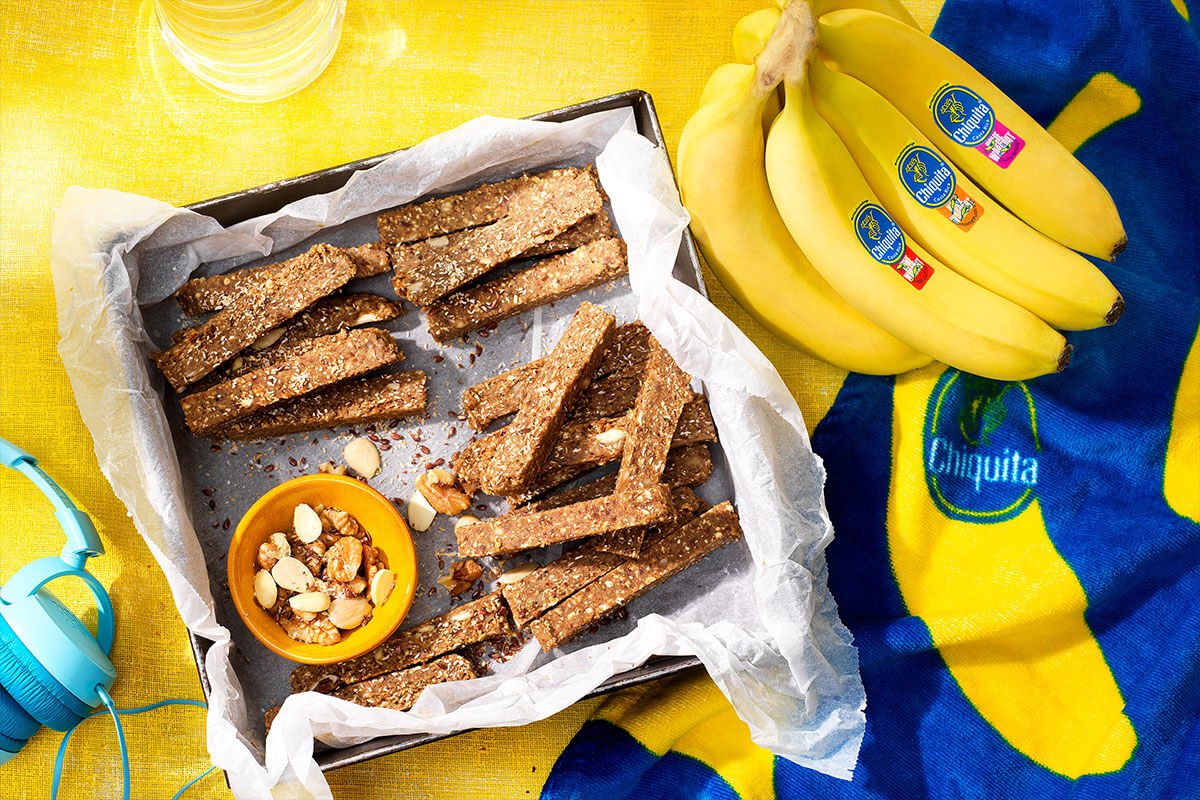 Pre Workout No-Bake Chiquita Banana Nut Diamond Protein Bars