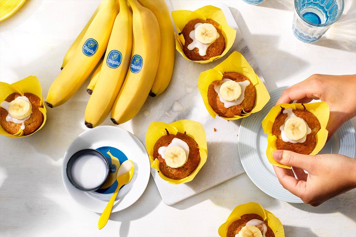 Vegan Chiquita Banana Cream Cupcakes