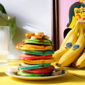 Colorful Fluffy Chiquita Banana Pancakes