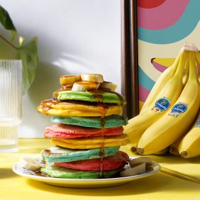 Colorful Fluffy Chiquita Banana Pancakes