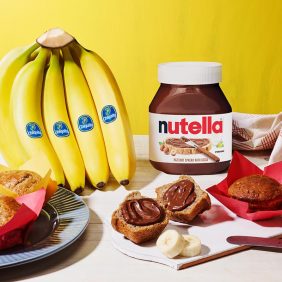 Chiquita® Banana Buttermilk Breakfast Muffins with Nutella® hazelnut spread