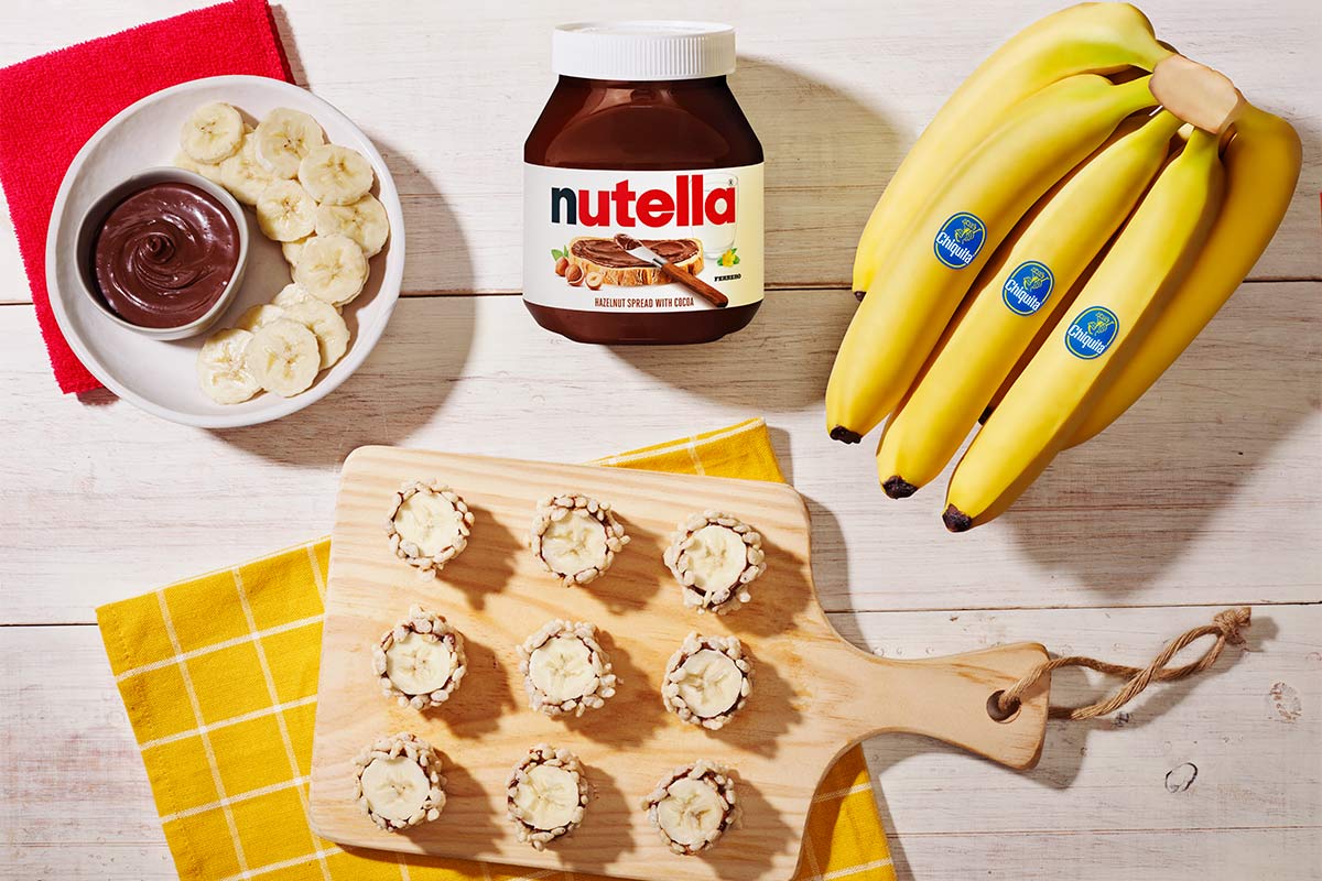 Chiquita® Banana Sushi Bites with Nutella® hazelnut spread