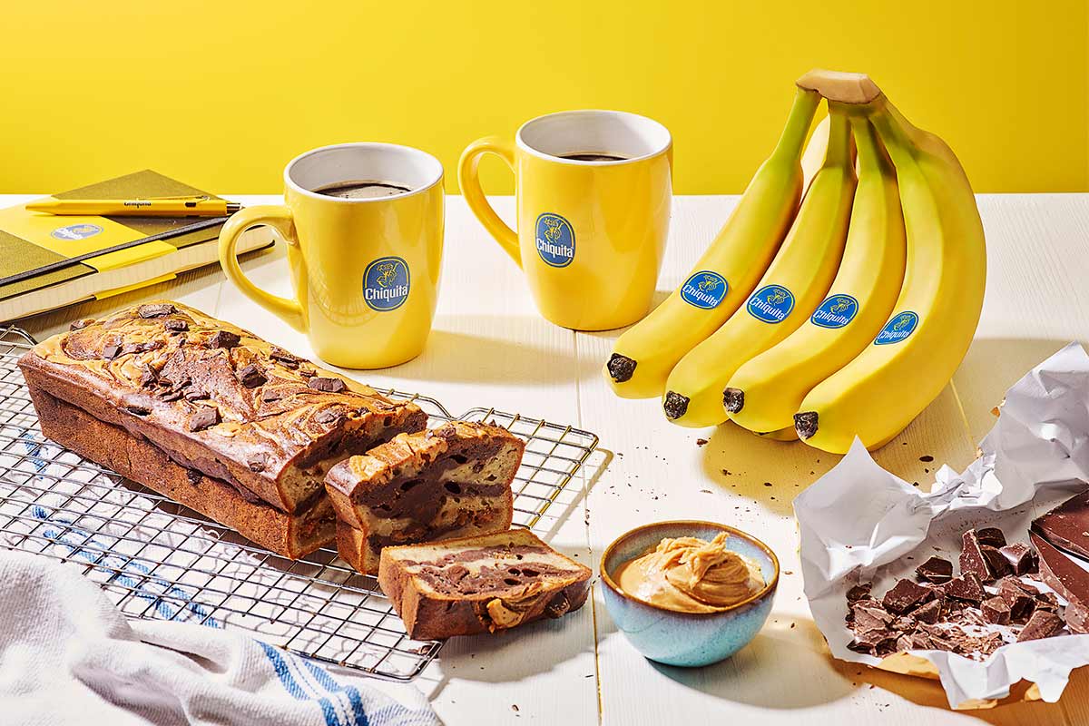 Peanut butter and chocolate Chiquita banana bread