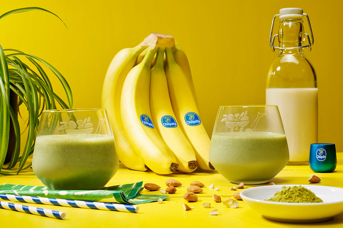 Frozen banana & matcha smoothie By Chiquita