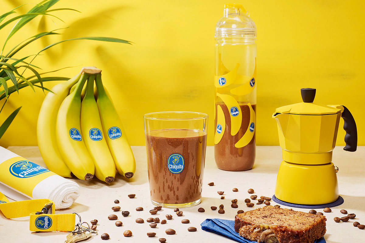 Workout banana & mocha protein shake by Chiquita