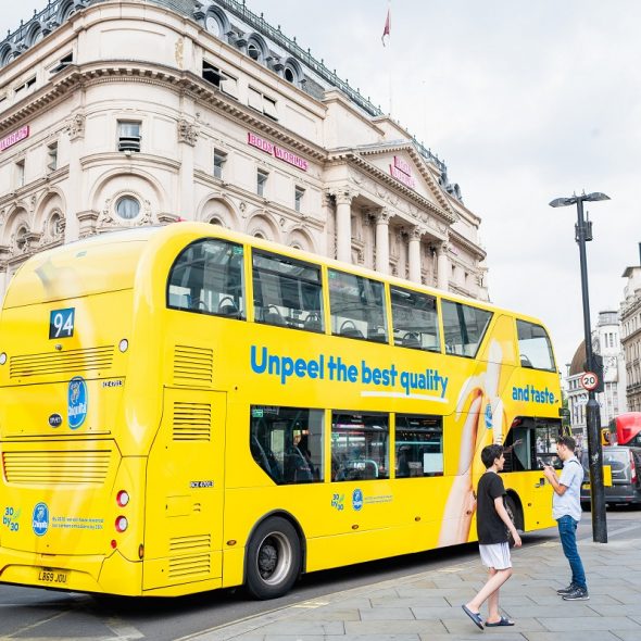 Chiquita’s Branded Buses Are Back in London and They’re Electric!