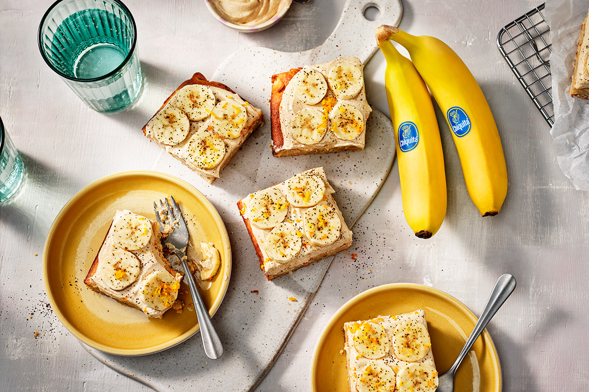 Potluck’ Banana/Orange Cake with Coffee Frosting