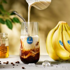 Banana coffee frappé with cold brew coffee