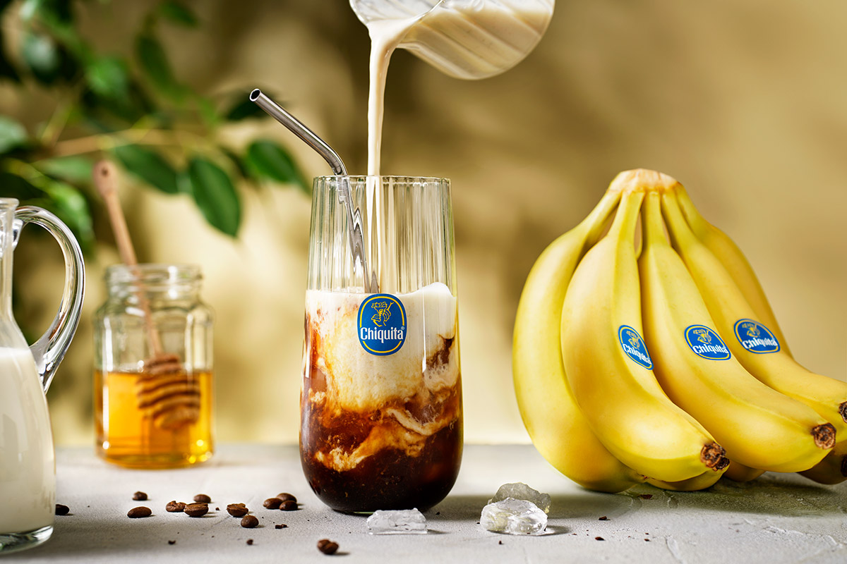 Banana coffee frappé with cold brew coffee